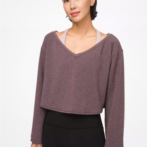 - Lululemon 🍋Show Your Depth Long Sleeve Heathered Antique Bark top size M,… - Picture 3 of 8